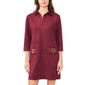 Womens MSK Long Sleeve Suede Grommet Pocket Shift Dress - image 1