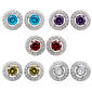 Splendere Sterling Silver Set of 5 Multi CZ Stud Earrings - image 1