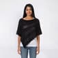 Juniors No Comment Crochet Like Open Knit Asymmetrical Poncho - image 1