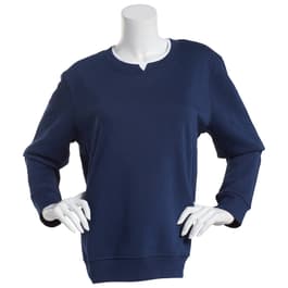 Womens Hasting & Smith Long Sleeve Basic Fleece Crew Neck Top