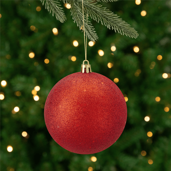 Northlight Red Glittered Shatterproof Christmas Ball Ornament - image 