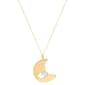Gold Classics™ Moon with Cut-Out Star on Cable Chain Pendant - image 2