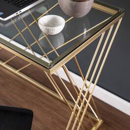 Southern Enterprises Dezby Modern Glass-Top Desk