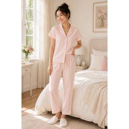 Womens Laura Ashley(R) Stripe Mini Pajamas Set