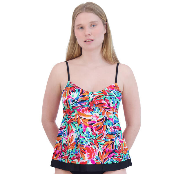 Womens Stella Parker Sarasota Babydoll Tankini Swim Top - image 