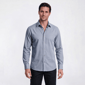 Mens Bill Blass Houndstooth Modern Fit Light Blue Dress Shirt - image 1