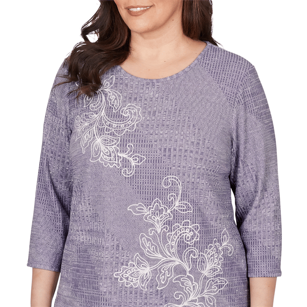Plus Size Alfred Dunner Grand Bazaar Floral Embroidery Sweater