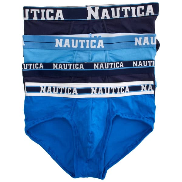 Mens Nautica 4pk. Briefs - Peacoat/Aero Blue - image 