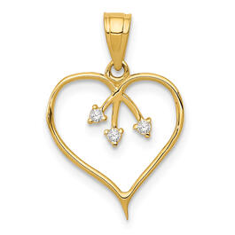 Gold Classics&#40;tm&#41; 14kt. Gold & Cubic Zirconia Heart Pendant