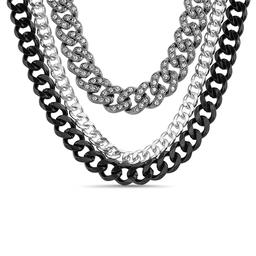 Mens Gentlemen''s Classics(tm) Layered Cuban Link CZ Necklace