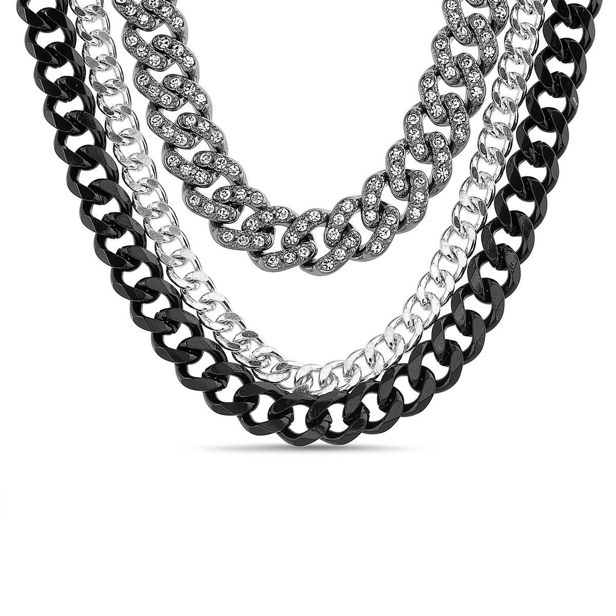 Mens Gentlemen''s Classics(tm) Layered Cuban Link CZ Necklace