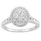 Diamond Classics&#40;tm&#41; White Gold Oval & Round Diamond Engagement Ring - image 1