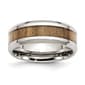 Mens Gentlemen's Classics&#40;tm&#41; Stainless Steel & Wooden Inlay Band - image 1