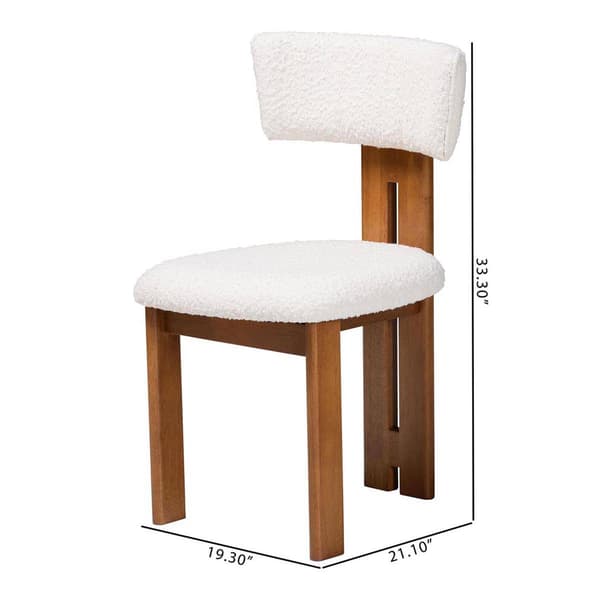 Baxton Studio Kyren Modern Cream Boucle Dining Chair
