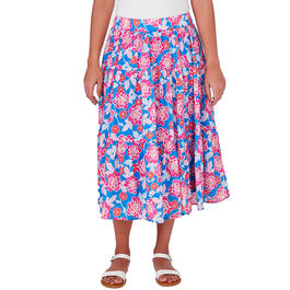 Womens Ruby Rd. Bright Blooms Garden Yoryu Floral Skirt