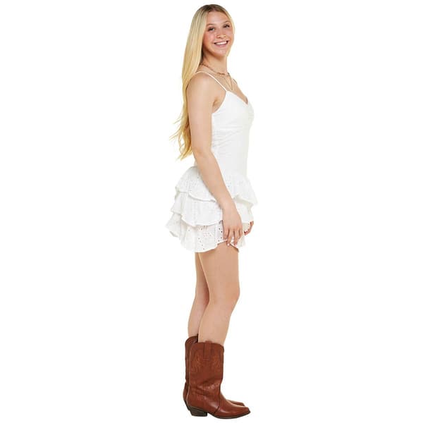Juniors Emerald Sundae Eyelet Triple Tier Mini A-Line Dress