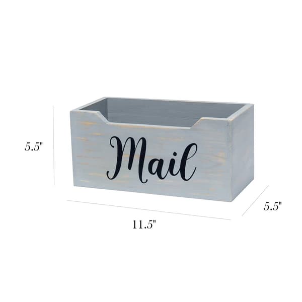 Elegant Designs Farmhouse Wooden Decorative "Mail" Organizer Box