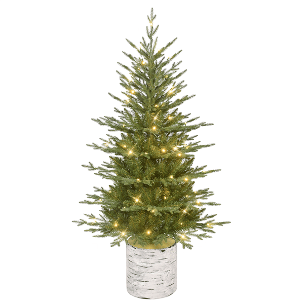 Puleo International 4.5ft. Pre-Lit Green Potted Arctic Fir Tree - image 