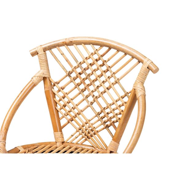 Baxton Studio Pro Bohemian Natural Rattan 2pc. Dining Chair Set
