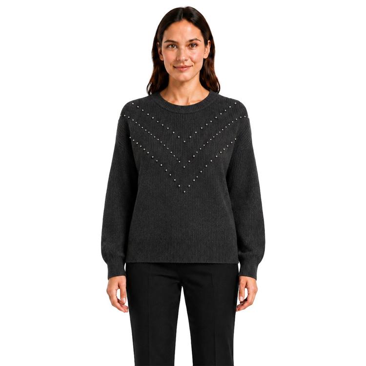 Womens Zac & Rachel Long Sleeve Chevron Embellished Sweater