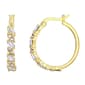 Clear Baguette & Round Crystals Hoop Earrings - image 1