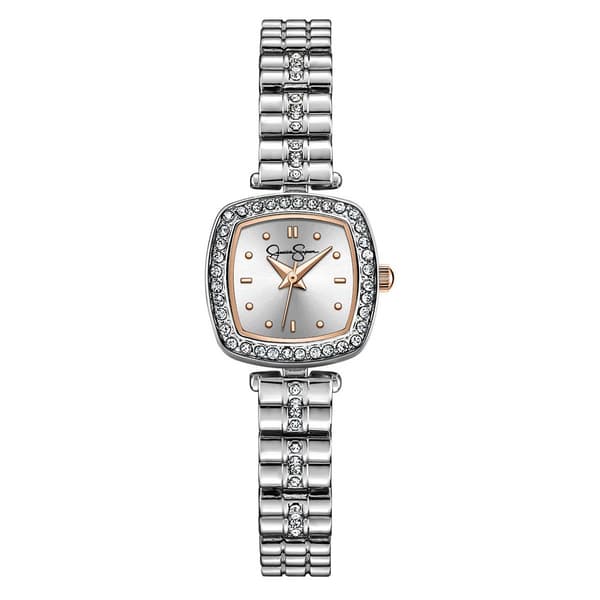 Womens Jessica Simpson Silver-Tone Mini Bracelet Watch - JS0108SL - image 