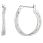 Nine West Silver-Tone 3 Row Twist Click-Top Hoop Earrings - image 1