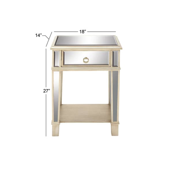 9th & Pike® Beige Wood Glam Inspired Accent Table