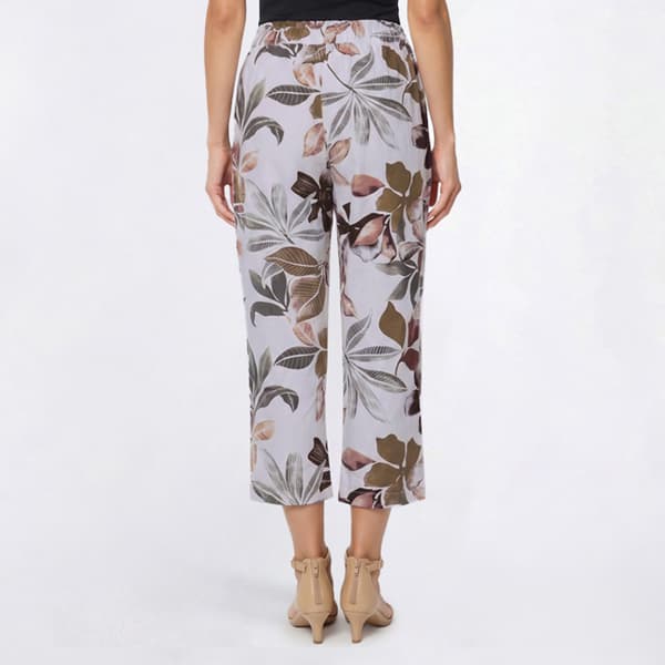 Womens da-sh Linen Floral Leaf Capris