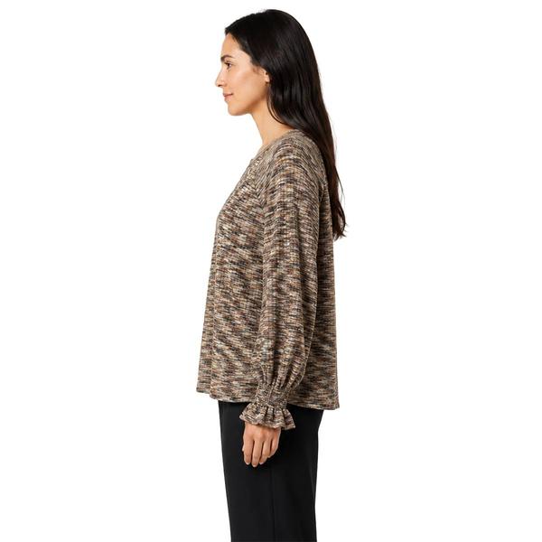 Petite Zac & Rachel Smocked Poet Sleeve Rib Knit Sweater