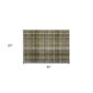 HomeRoots Green Beige & Grey Plaid Non Skid Accent Rug - image 3