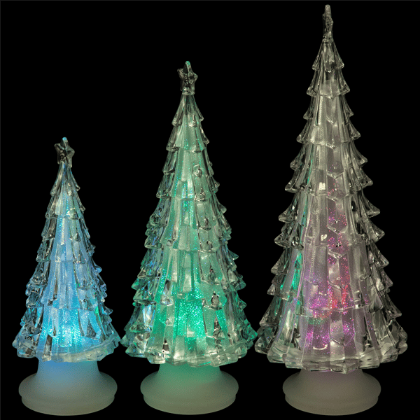 Northlight LED Color Changing Acrylic Christmas Tree - Set of 3