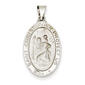 Unisex Gold Classics&#40;tm&#41; 14kt. White Gold St. Christopher Pendant - image 1