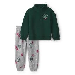 Toddler Boy Carter''s(R) 2pc. Christmas Ski Fleece Top & Pants Set