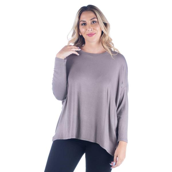 Plus Size 24/7 Comfort Apparel Oversized Long Sleeve Dolman Top - image 