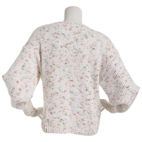 Petite Architect&#174; Long Sleeve Crew Neck Confetti Chenille Sweater