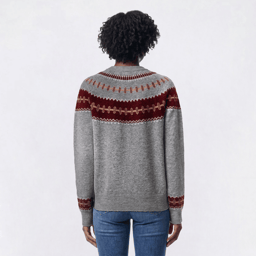 Petite Emily Daniels Long Sleeve Fair Isle Cardigan