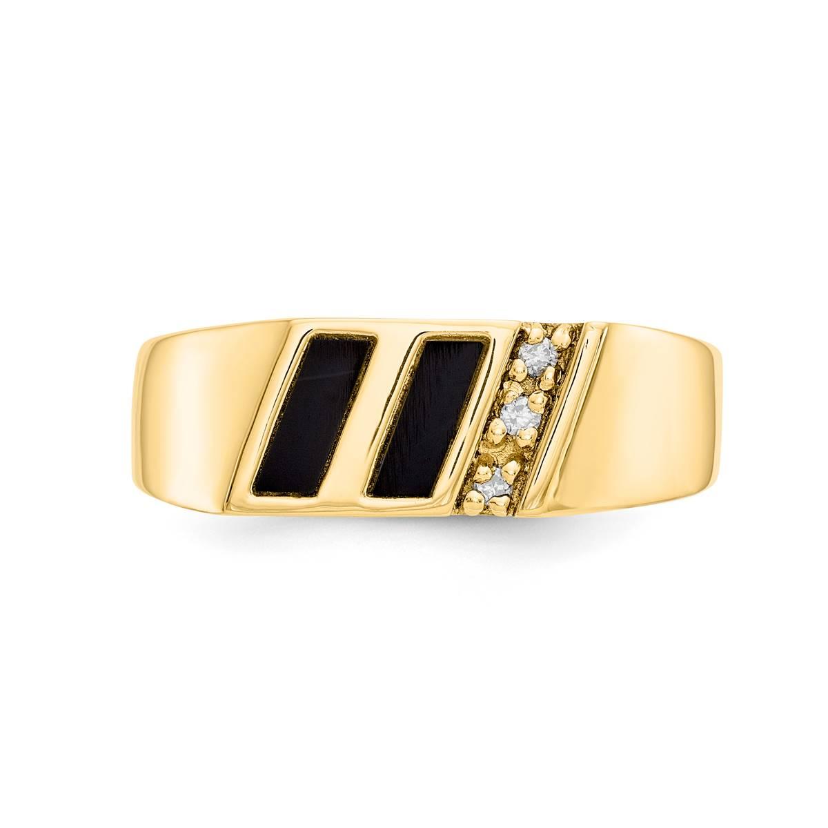 Mens Gentlemens Classics™ 14kt. Gold Onyx & Diamond Accent Ring