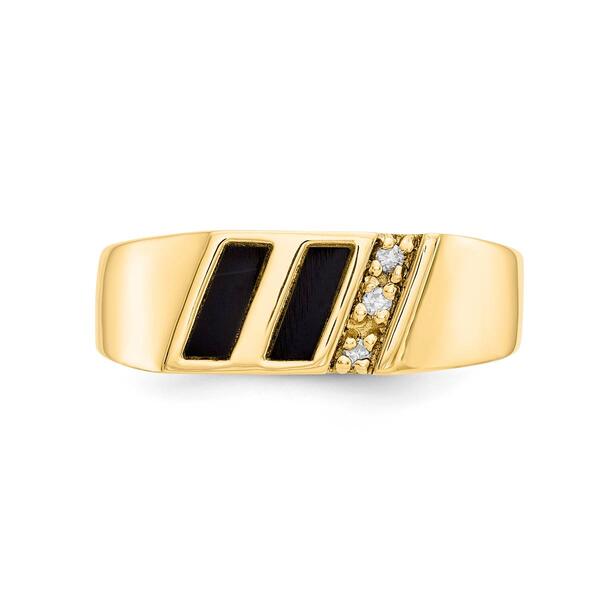 Mens Gentlemens Classics&#8482; 14kt. Gold Onyx & Diamond Accent Ring