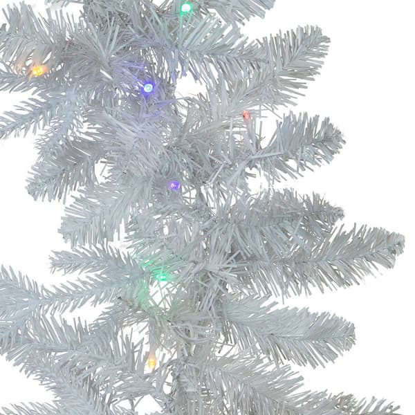 Kurt S. Adler 9ft. Pre-Lit Multicolor Lights White Pine Garland