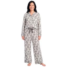 Womens Rene Rofe(R) Long Sleeve Scenic Notch Collar Pajama Set