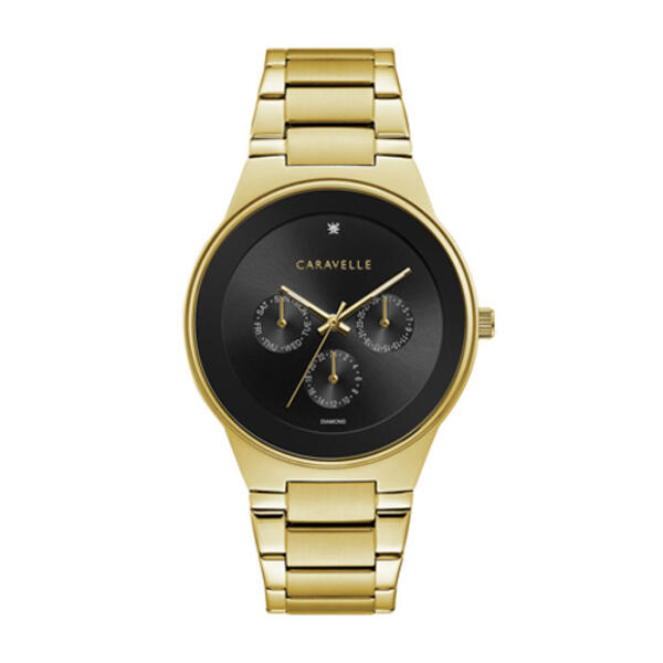 Mens Caravelle Multifunctional Black Dial Bracelet Watch - 44D102 - image 