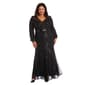 Plus Size R&M Richards Long Sleeve Surplus Beaded Gown - image 1