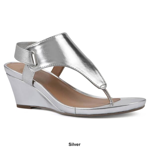 Womens White Mountain All Dres Smooth Wedge Sandals