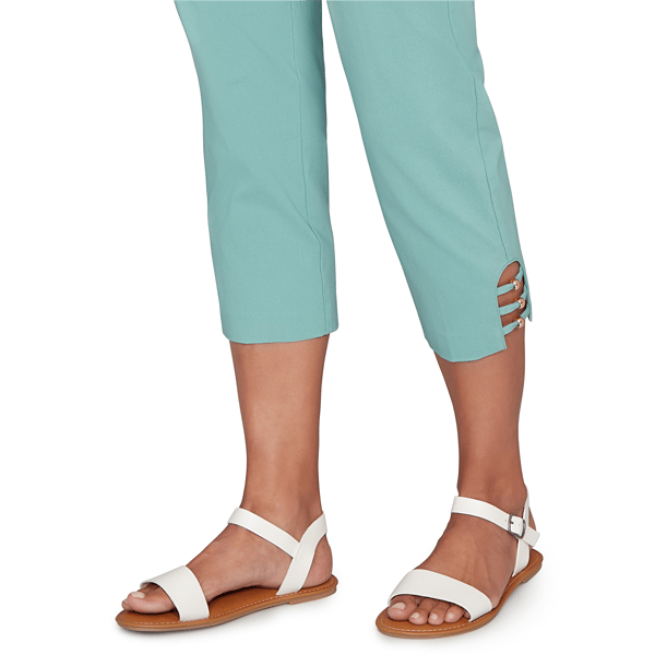 Womens Hearts of Palm Fresh Start Solid Tech Stretch Capris