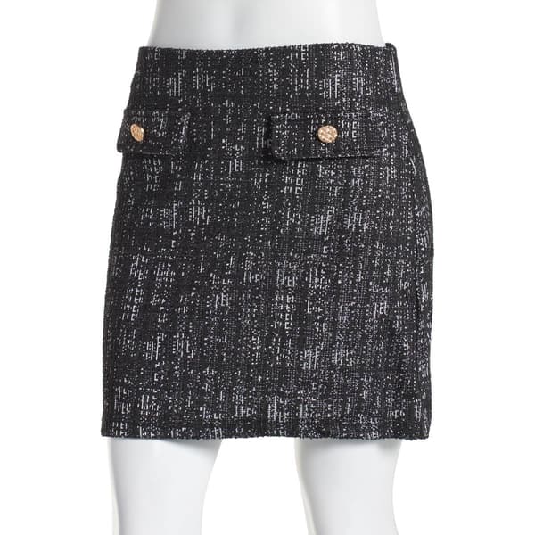 Juniors Joe B. Tweed Knit Mini Skirt - image 