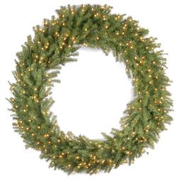 National Tree 60in. Norwood Fir Wreath with Clear Lights