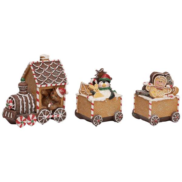 Northlight Gingerbread Candy Cane Train Christmas Decoration - image 