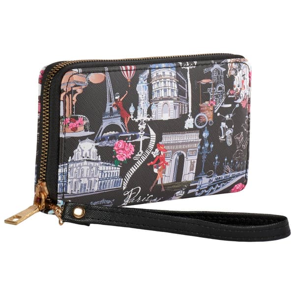 Womens Sasha Large Paris Zip Around Wristlet