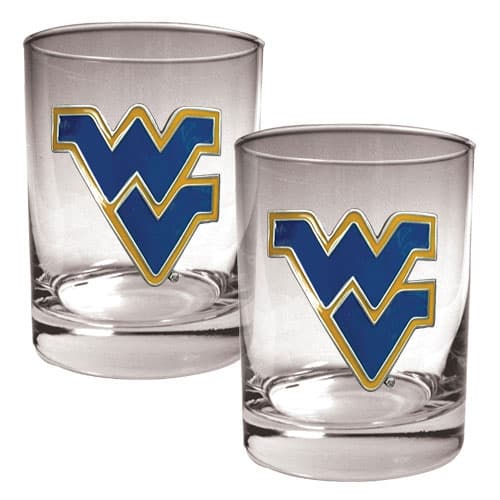 NCAA West Virginia Mountaineers Rocks Glass Set